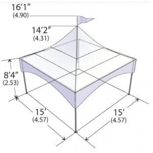 Warner Shelter Peak Marquee Tent 15&rsquo; X 15&rsquo;