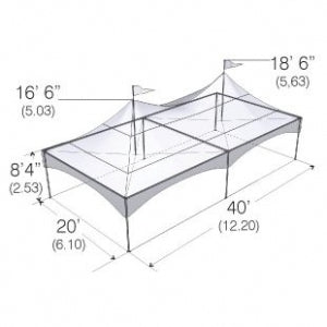 Warner Shelter Peak Marquee Tent 20&rsquo; X 40&rsquo;