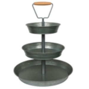 3-Tier Galvanized Metal Stand
